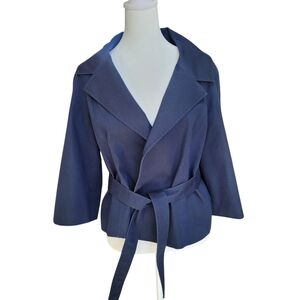 Michael Kors Women’s Navy Belted Kimono Sleeve Jacket Lightweight Wrap Coat